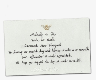 Ron Sheppard Thank You Card - Handwriting, HD Png Download, Transparent PNG