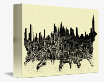 Freeuse Stock New York City By Peter Potter - Ink Drawing Of New York, HD Png Download, Transparent PNG