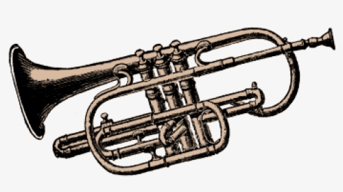 Mellophone Drawing Marching Band Transparent Png Clipart - Trumpet, Png Download, Transparent PNG
