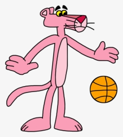 Transparent Basketball Players Clipart - Pink Panther With Basketball Ball, HD Png Download, Transparent PNG