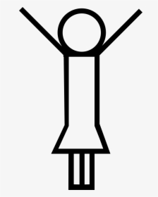 Girl With Hands Up - Icone Braco Levantado Png, Transparent Png, Transparent PNG