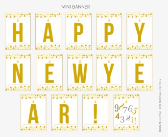 Happy New Year Banner Printable - Printable New Year Banner, HD Png Download, Transparent PNG