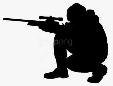 Transparent Rifle Silhouette Png - Sniper Clipart, Png Download, Transparent PNG