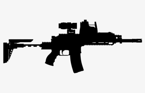 Assault Rifle Silhouette Png - M4 Silhouette Png, Transparent Png, Transparent PNG