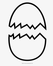 Cracked Egg Coloring Page - Draw A Cracked Egg, HD Png Download, Transparent PNG