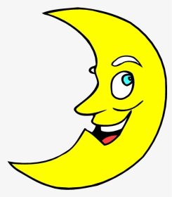 Cartoon Crescent Moon With A Funny Faces Free Clip - Cliparts Moon, HD Png Download, Transparent PNG