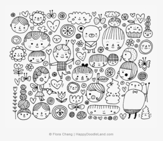 Black White Cute Doodle Image - Kids Doodle Art, HD Png Download, Transparent PNG
