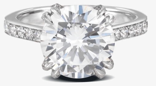 Ring Rose Bud Platinum Diamonds Solitaire Steven Kirsch - Engagement Ring, HD Png Download, Transparent PNG
