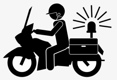 Police Motorcycle Silhouette Png, Transparent Png, Transparent PNG