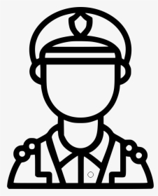 Military Caption Officer Army Police Javan - Man With Cap Icon, HD Png Download, Transparent PNG