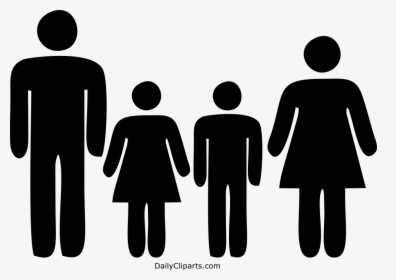 Father Daughter Son Mother Family Black Icon - Man Woman Icon Png, Transparent Png, Transparent PNG