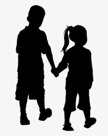 #silhouette #littlegirl #littleboy #holdinghands #freetoedit - Children Silhouette Png, Transparent Png, Transparent PNG