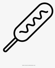 Corn Dog Coloring Page Clipart , Png Download - Corn Dog Coloring Page, Transparent Png, Transparent PNG