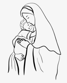 Black And White Sketch Of The Virgin Mary Holding God In Hand Our Lady  Virgin Mary Christianity PNG Transparent Clipart Image and PSD File for  Free Download