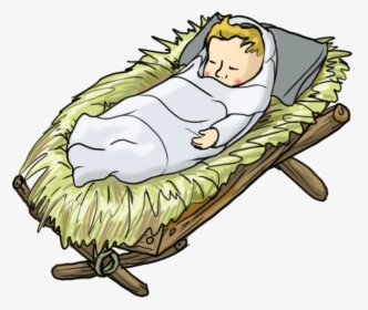 Baby Jesus In A Manger Cartoon, HD Png Download, Transparent PNG