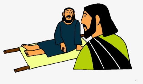 Man Lowered Through The Roof - Jesus Heals The Paralyzed Man Clipart, HD Png Download, Transparent PNG