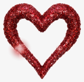 Glitter Red Heart Transparent, HD Png Download, Transparent PNG
