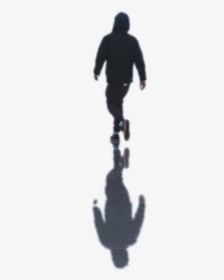 #ftestickers #man #walking #silhouette #shadoweffect - Man Walking Shadow Silhouette, HD Png Download, Transparent PNG