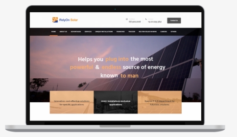 Wizdumb-relyon Solar Website Laptop Mockup - Laptop Image For Website, HD Png Download, Transparent PNG