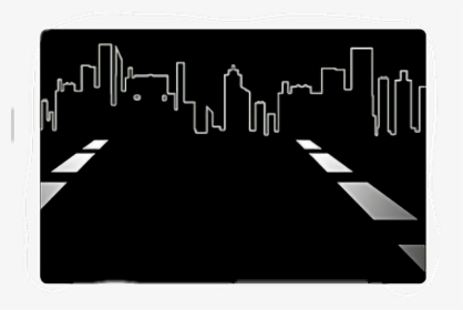 #outline #blackandwhite #background #road #city #skyline - Skyline, HD Png Download, Transparent PNG