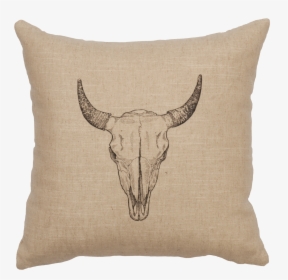 Pillow Bull Skull Natural, Throw Pillows, - Cushion, HD Png Download, Transparent PNG