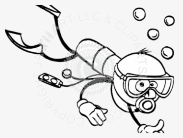Scuba Diver Clipart Stick Figure - Stick Figure Scuba Diver, HD Png Download, Transparent PNG
