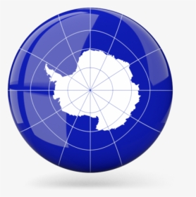 Glossy Round Icon - Blue Flag With White Shape, HD Png Download, Transparent PNG