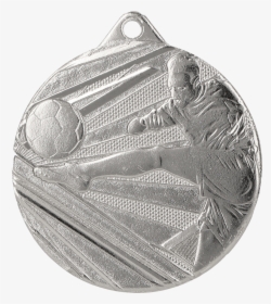 B/w 50mm Diameter Football Medal With Free Ribbon,gold,silver, HD Png Download, Transparent PNG