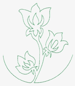 Continuous Single Line Quilting Flowers 6×10 - Single Line Embroidery Patterns, HD Png Download, Transparent PNG