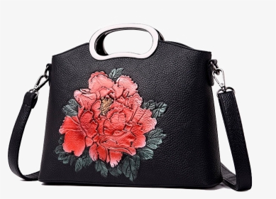 Black Flower Bag ~ 4 Colors ~ Top Handle Women Handbag - Handbag, HD Png Download, Transparent PNG