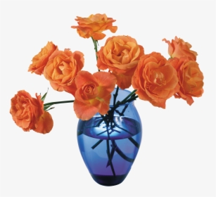 Vase Png - Red Orange Flowers In Vase, Transparent Png, Transparent PNG