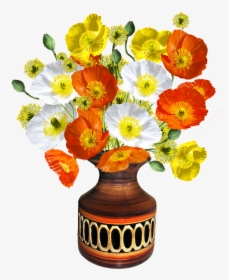 Poppies, Vase, Flower - Vas Bunga Png, Transparent Png, Transparent PNG