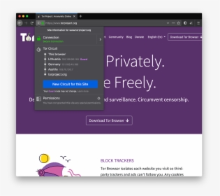 Tor Browser - Circuit Display - Dark Theme - Tor Browser, HD Png Download, Transparent PNG