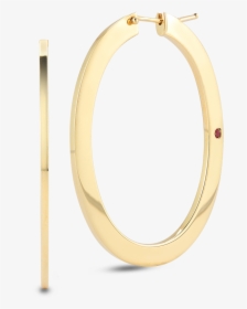 Roberto Coin 18k Hoop Earrings Flat, HD Png Download, Transparent PNG