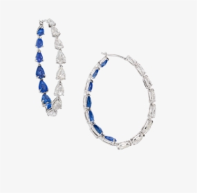 Blue Sapphire Hoop Earrings 3025847 Pes - Earrings, HD Png Download, Transparent PNG