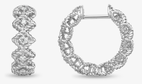 Roberto Coin Round Diamond Hoop Earring - Earrings, HD Png Download, Transparent PNG