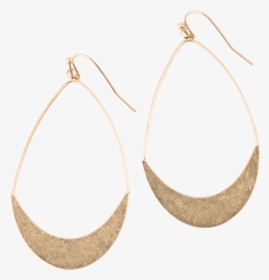 *gold Flat Drop Hoop Earrings - Earrings, HD Png Download, Transparent PNG
