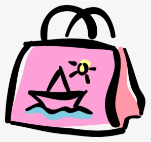 Vector Illustration Of Beach Bag Tote Bag With Carry, HD Png Download, Transparent PNG