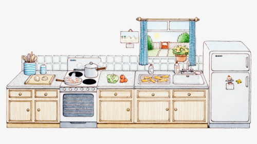 Free Png Cupboard - Kitchen For Cartoon House, Transparent Png, Transparent PNG