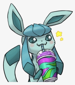 Glaceon Drinking A Slushie, HD Png Download, Transparent PNG
