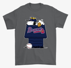 Atlanta Braves Snoopy And Woodstock Resting Together - Childrens T Shirt, HD Png Download, Transparent PNG
