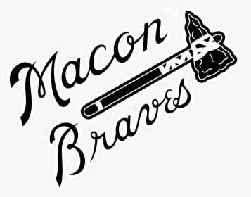 Macon Braves Logo Black And White - Calligraphy, HD Png Download, Transparent PNG