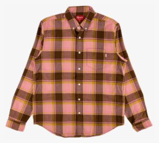 Supreme Plaid Flannel Shirt Ss - Shirt, HD Png Download, Transparent PNG