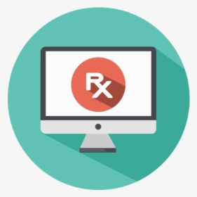 Computer With The Rx Symbol - Screen Icon, HD Png Download, Transparent PNG