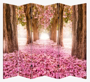 6 Panel Folding Screen Room Canvas Divider- Pink Pathway, HD Png Download, Transparent PNG