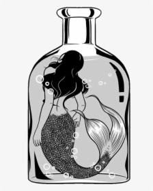 #mermaid #water #blackandwhite #bottle #tumblr - Henn Kim Mermaid, HD Png Download, Transparent PNG