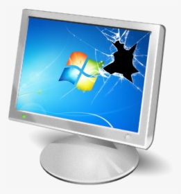 Broken Pc Png - Cracked Screen Wallpaper Windows 7, Transparent Png, Transparent PNG