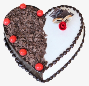 Heart Shaped Black Forest Cake , Png Download - Love Heart Shape Cake, Transparent Png, Transparent PNG