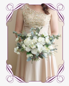 A Romantic Silk Artificial Bridal Bouquet Posy, Featuring - Blush Pink An Burgundy Wedding Flowers, HD Png Download, Transparent PNG