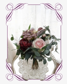 Silk Artificial Dusty Pink, Blush, Mauve, And Burgundy - Flower Bouquet, HD Png Download, Transparent PNG